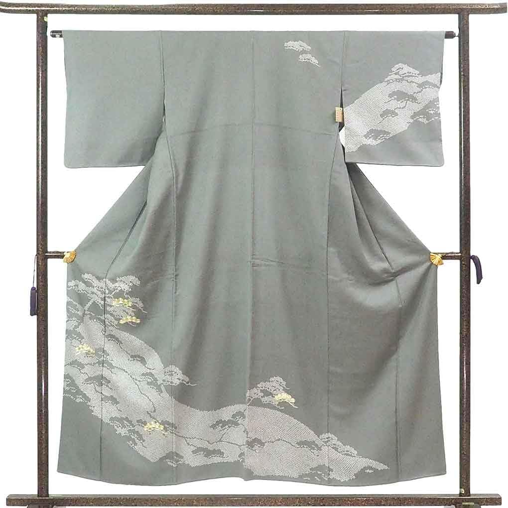 訪問着 訪問着 着物 中古 正絹 袷 フォーマル 甲斐泰造 螺鈿 蝶と花の