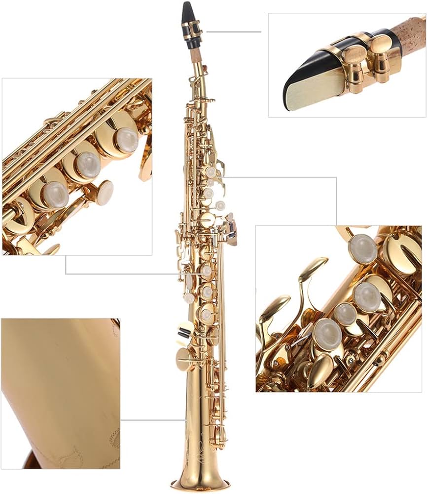 Amazon.com: Btuty Brass Straight Soprano Sax Saxophone Bb B Flat