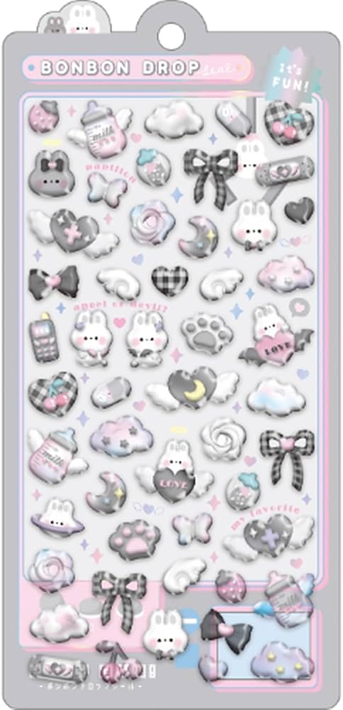 Amazon | クーリア シール ボンボンドロップシール しろくろボンボン