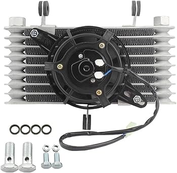 Amazon | オートバイ用アルミ 8列冷却ラジエーター エンジンオイル