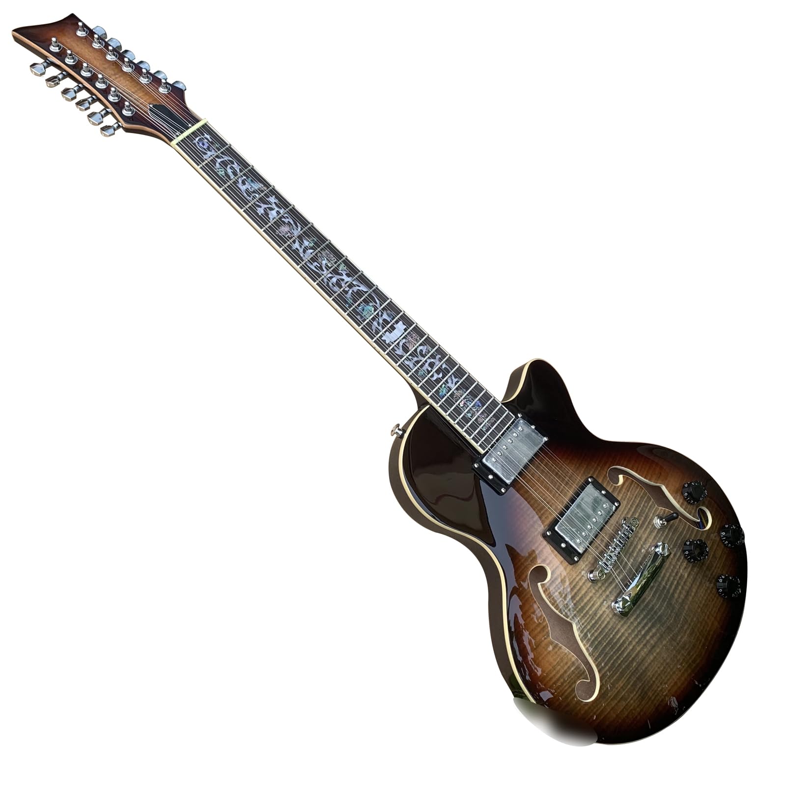 Amazon | セミホロウボディ 12弦 Fホール エレキギター マホガニー
