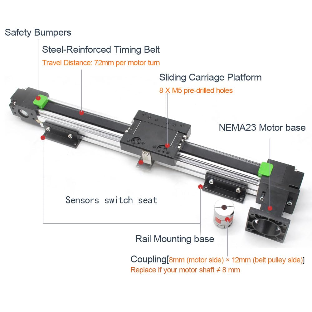 Amazon.co.jp: リニアガイド 700mm ベルト駆動 高速 スライドレール
