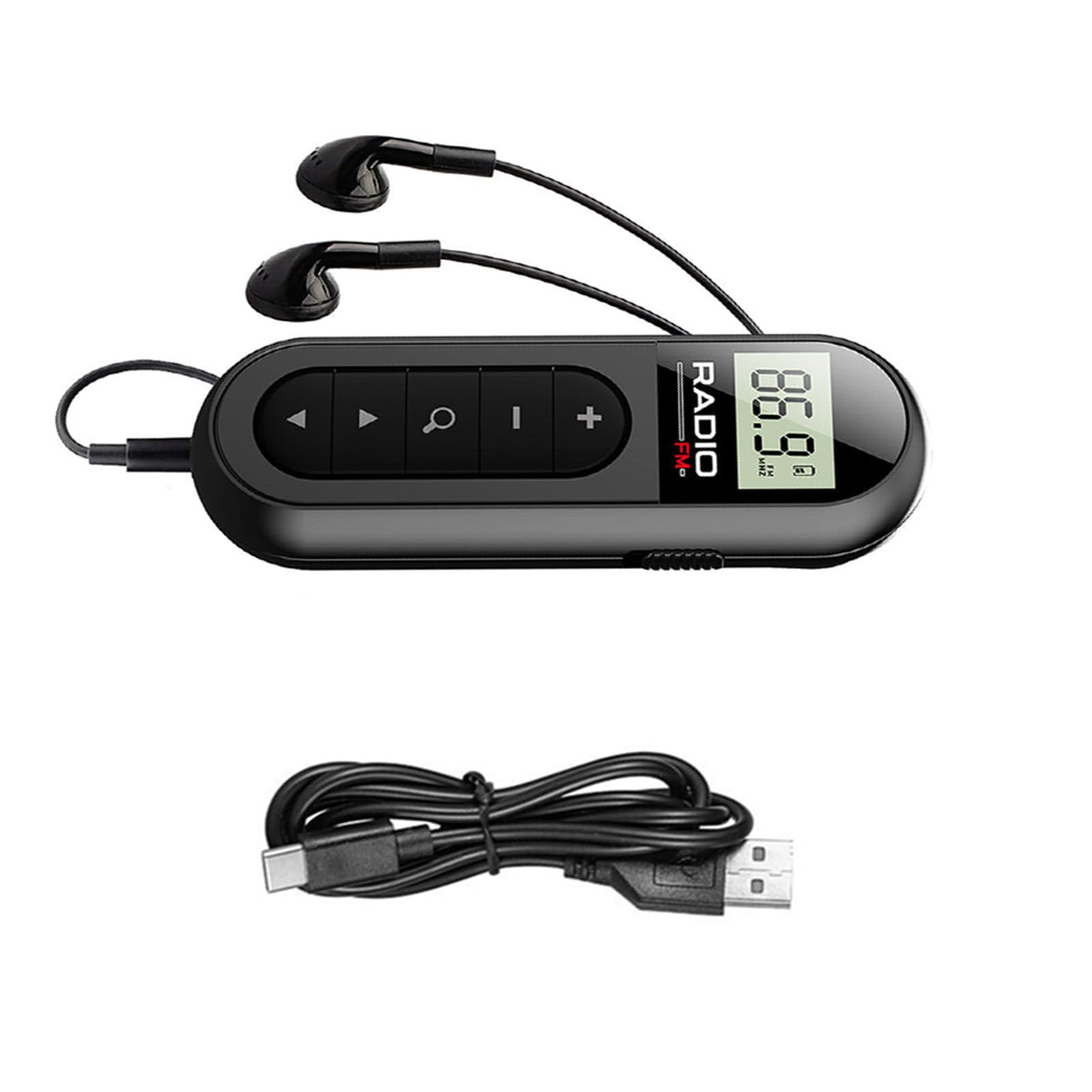 Amazon | ミニFMウォークマンラジオ、LCDディスプレイ付きトランジスタ