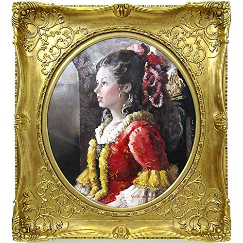 Amazon.co.jp: ウィリアム・ケイン『貴婦人(F10号円窓)』油彩画 人物画