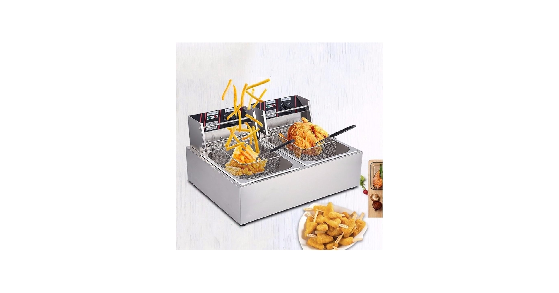 Amazon.co.jp: 卓上フライヤー 揚げ物器 10L+10L大型 電気フライヤー