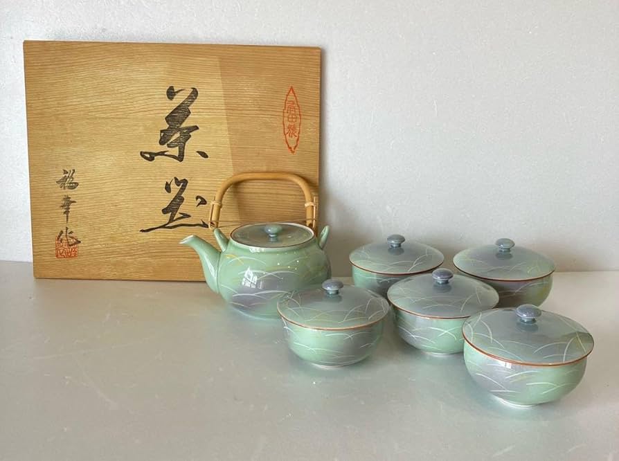 Amazon.co.jp: 有田焼福幸窯 茶器揃急須 蓋付き湯呑み 茶道 来客用