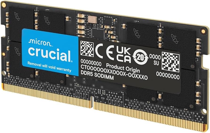 Crucial 16GB DDR5 RAM, 4800MHz CL40 Laptop Memory, SODIMM 262-Pin