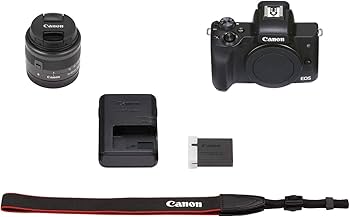 Amazon.com : Canon EOS M50 Mark II + EF-M 15-45mm is STM Kit Black