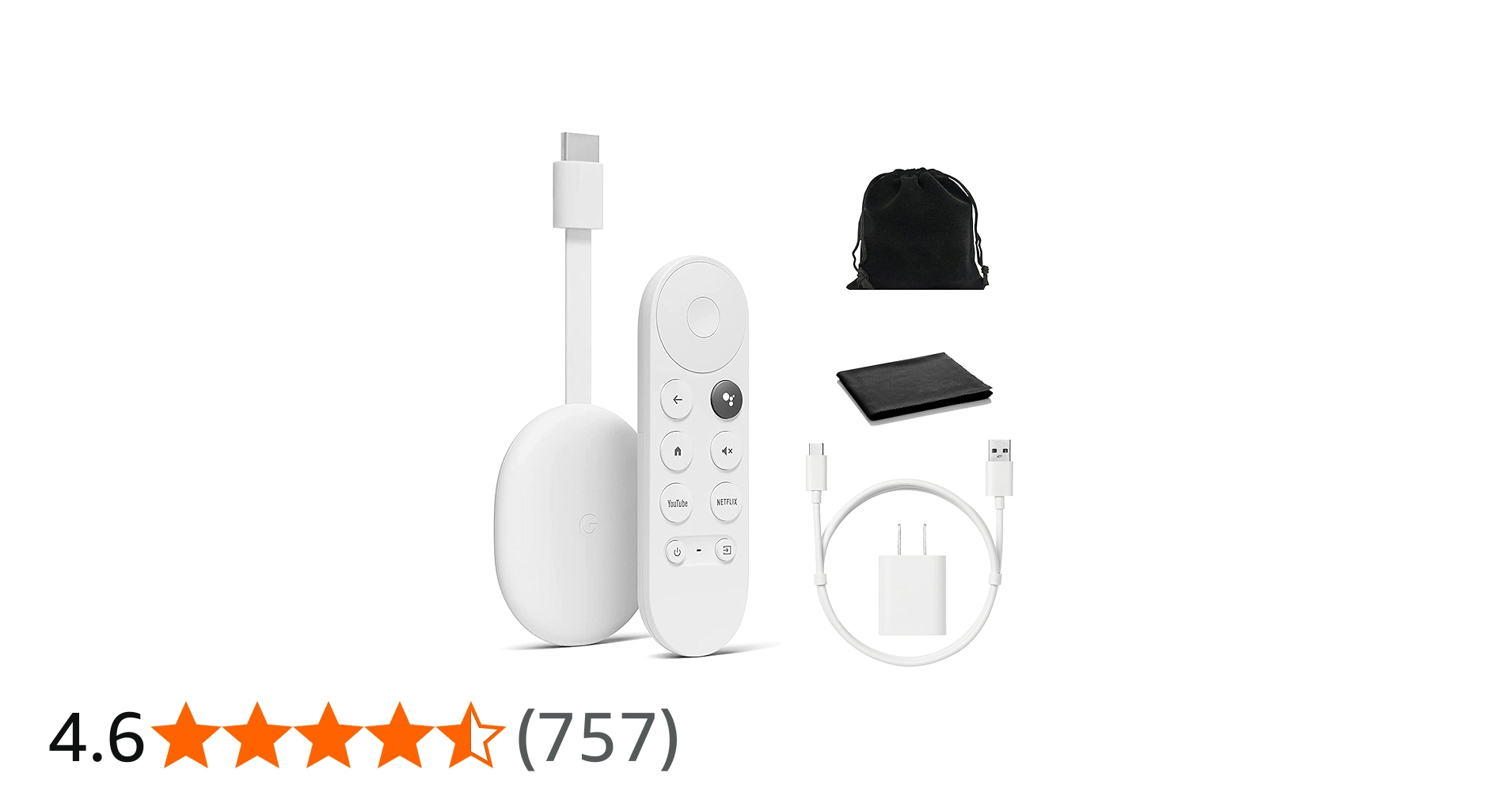 Google Chromecast - Streaming Device with HDMI Cable and Voice