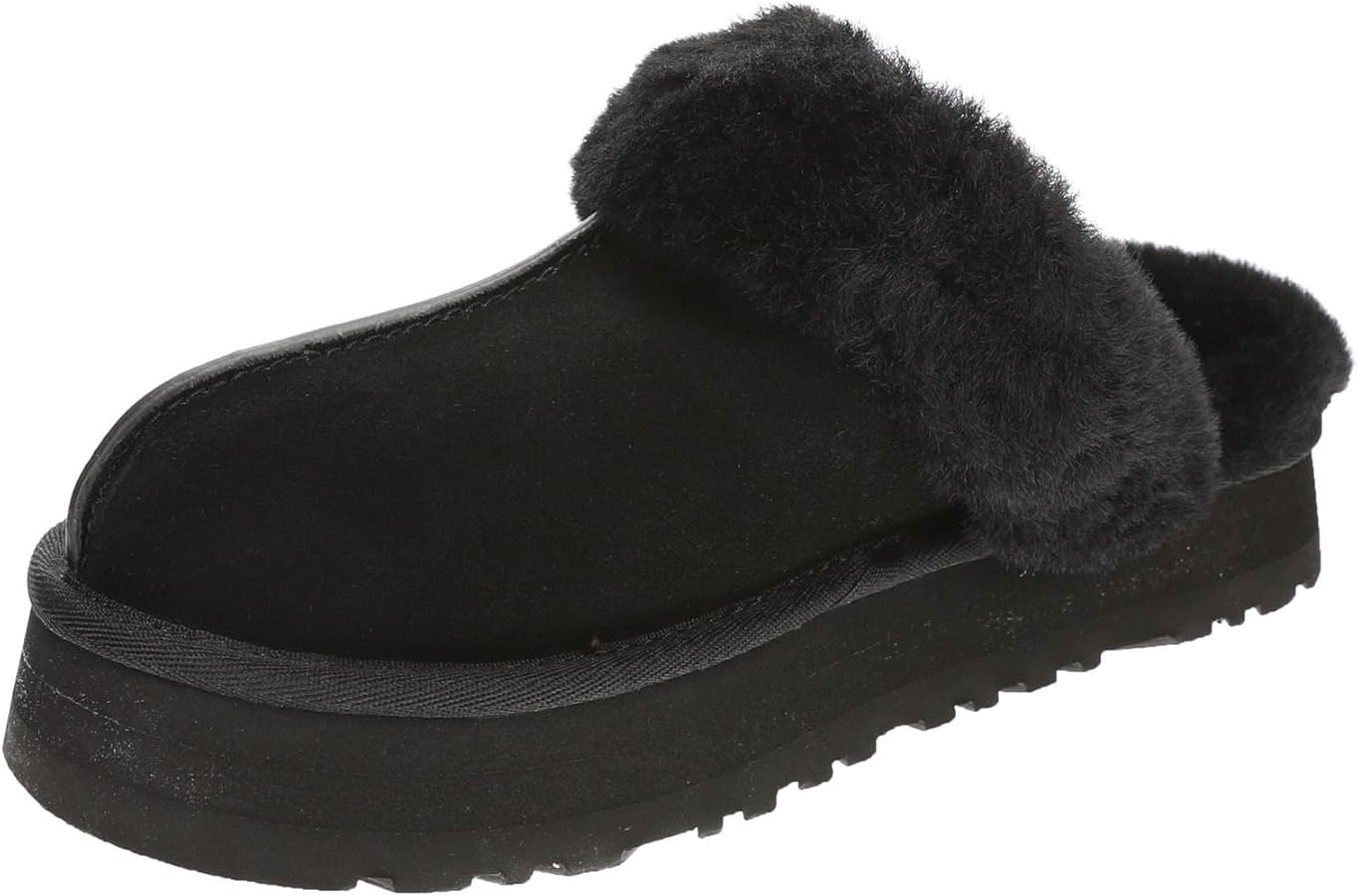 Amazon | [アグ] スリッポン ディスケット ムートンブーツ ブラック