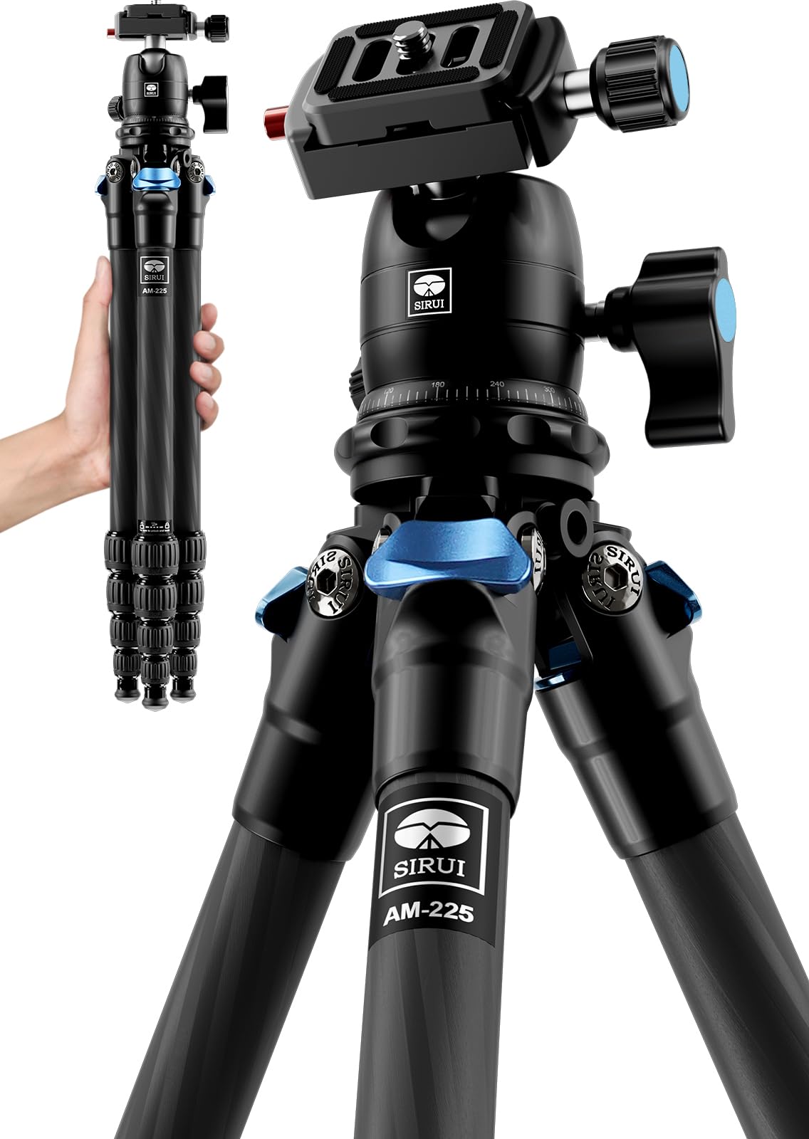 Amazon | SIRUI 50インチカーボンファイバー三脚、360°雲台付きB-00K