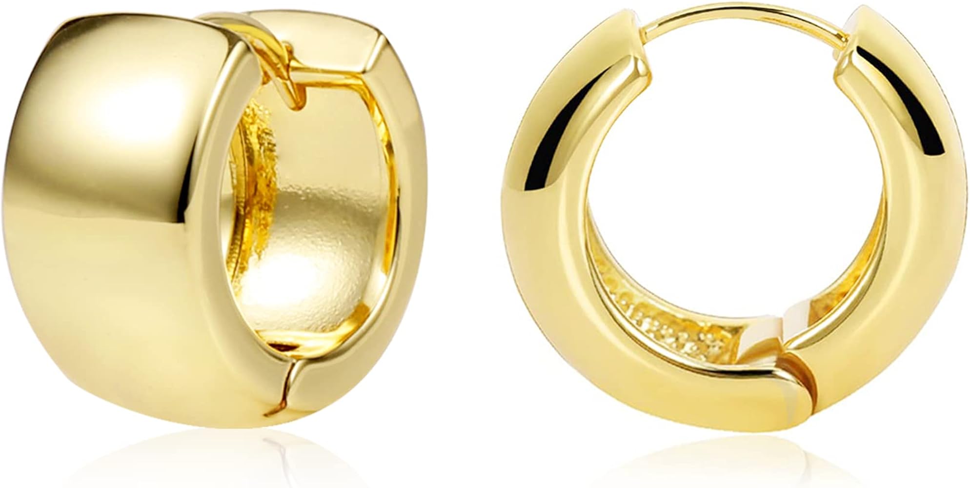 Amazon.com: ALEXCRAFT Small Chunky Gold Hoop Earrings for Women