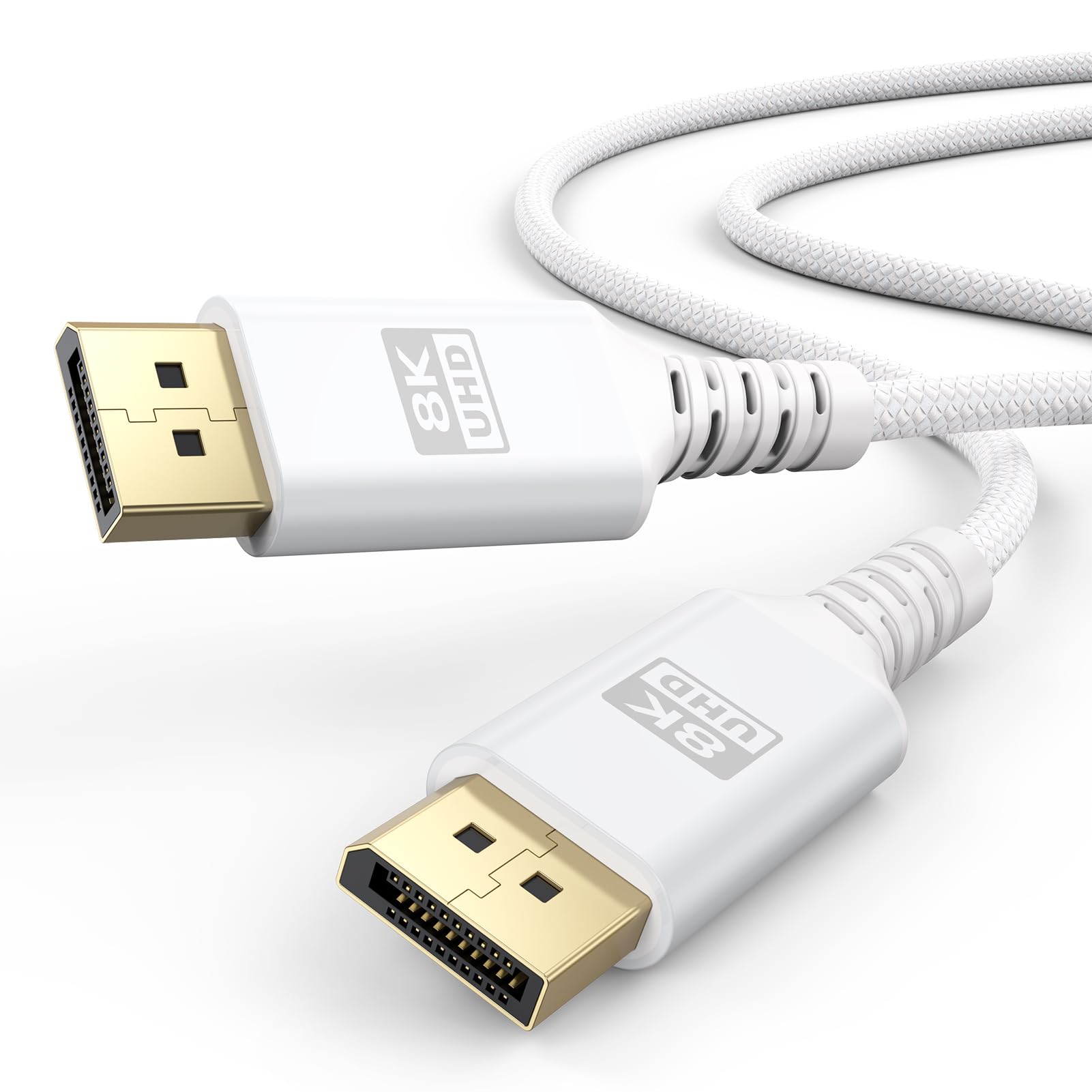 Amazon.co.jp: UVOOI 8K ホワイト DisplayPortケーブル 10フィート