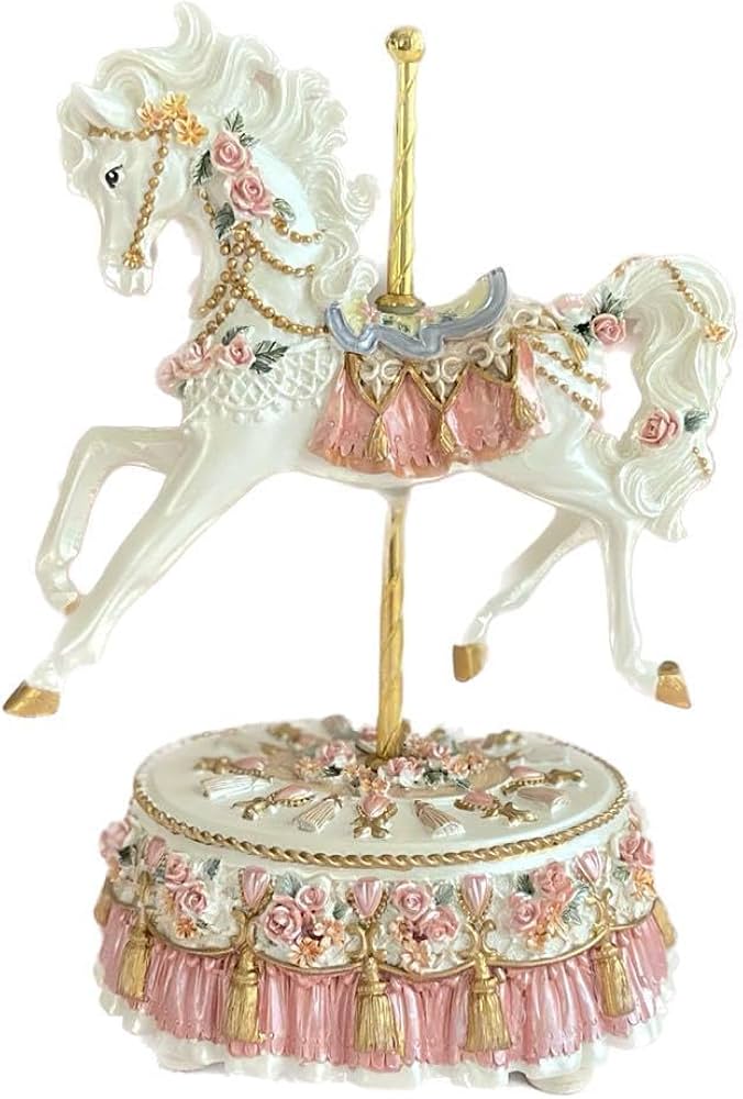 Amazon.co.jp: 白馬 オルゴール メルヘン カルーセル メリーゴーランド