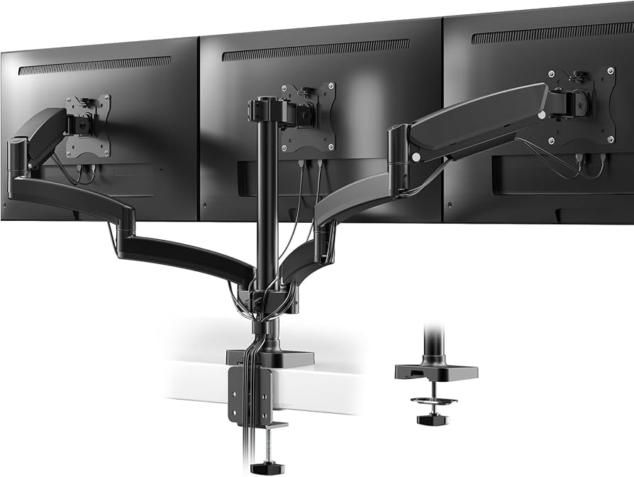 Amazon.co.jp: ACCURTEK PC モニターアーム 3画面 17-27インチ 耐荷重