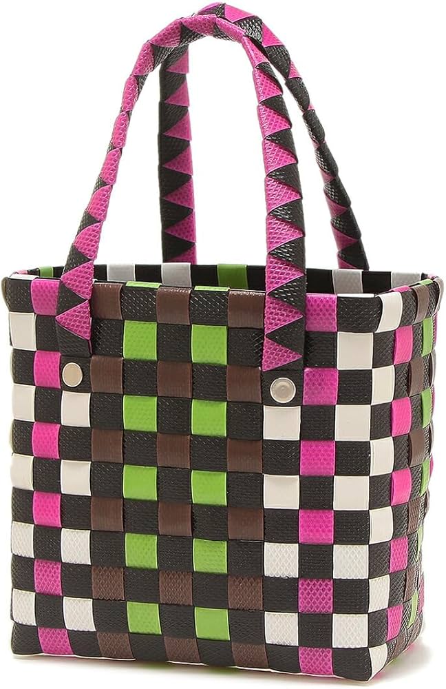 Amazon.co.jp: [マルニ]かごバッグ マルチカラー ウーブン マイクロ