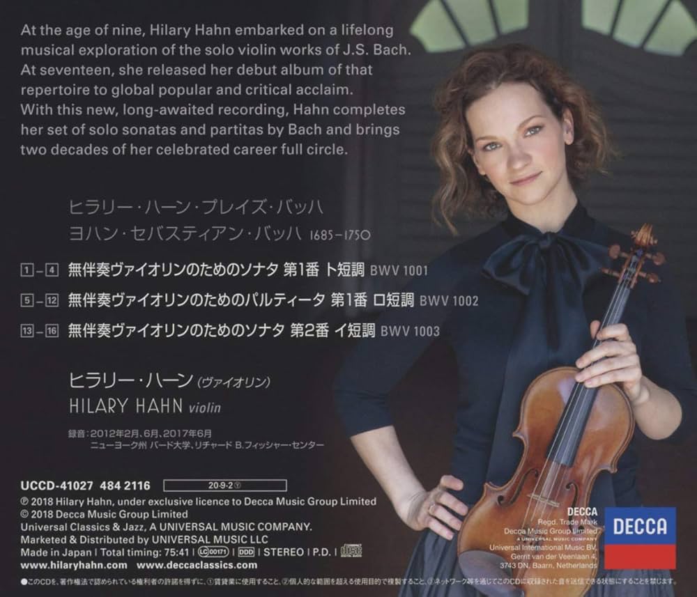 Amazon.co.jp: Hilary Hahn Plays Bach: Violin Sonatas Nos. 1 & 2