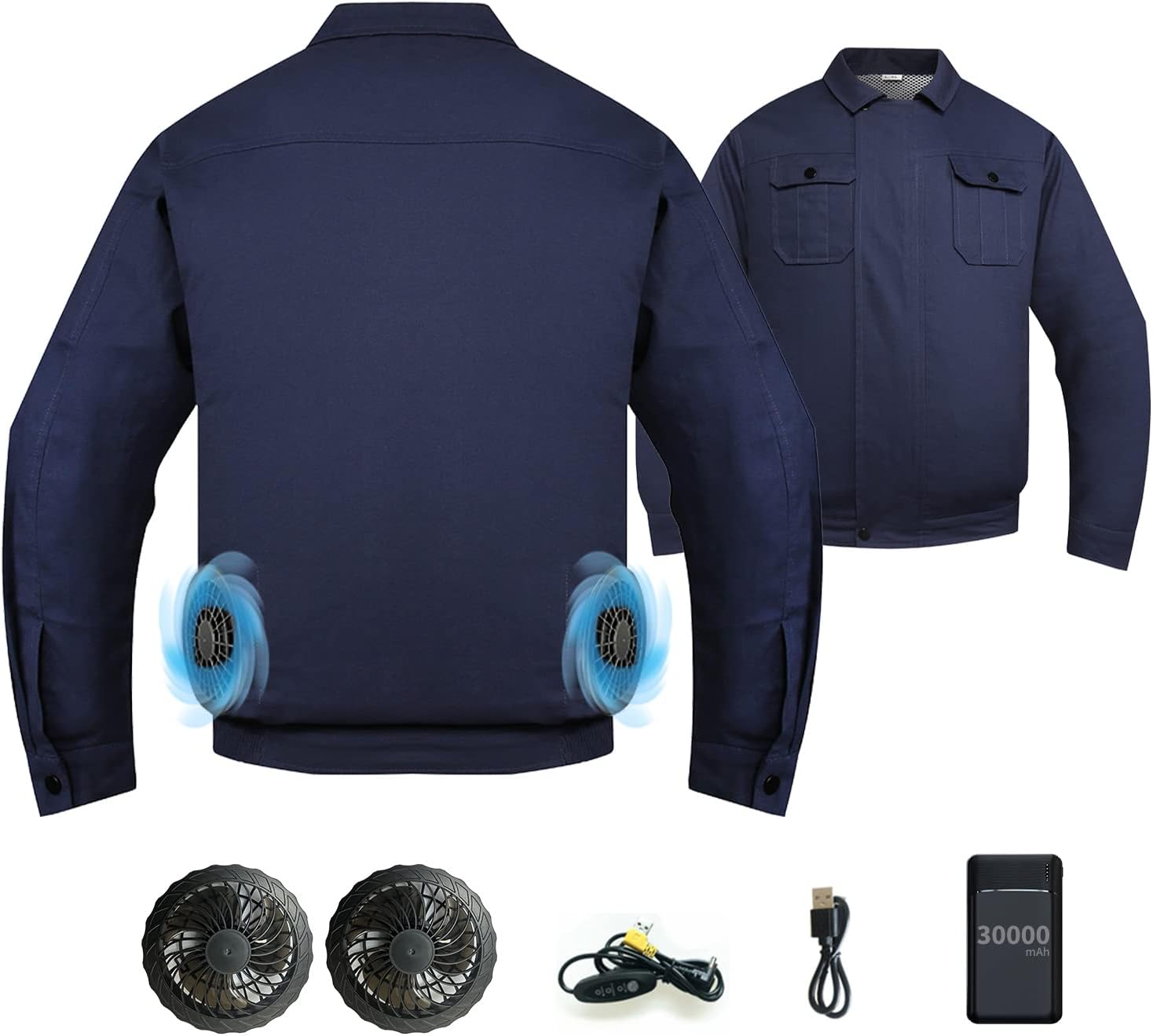 Amazon.co.jp: [KLIFE] 空調作業服 ファン付き 30000mAh大容量