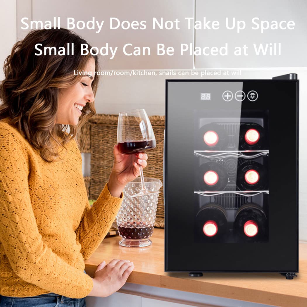 Amazon｜ワインセラー6本収納 最新 縦置き 静音式 小型グラス収納 16L