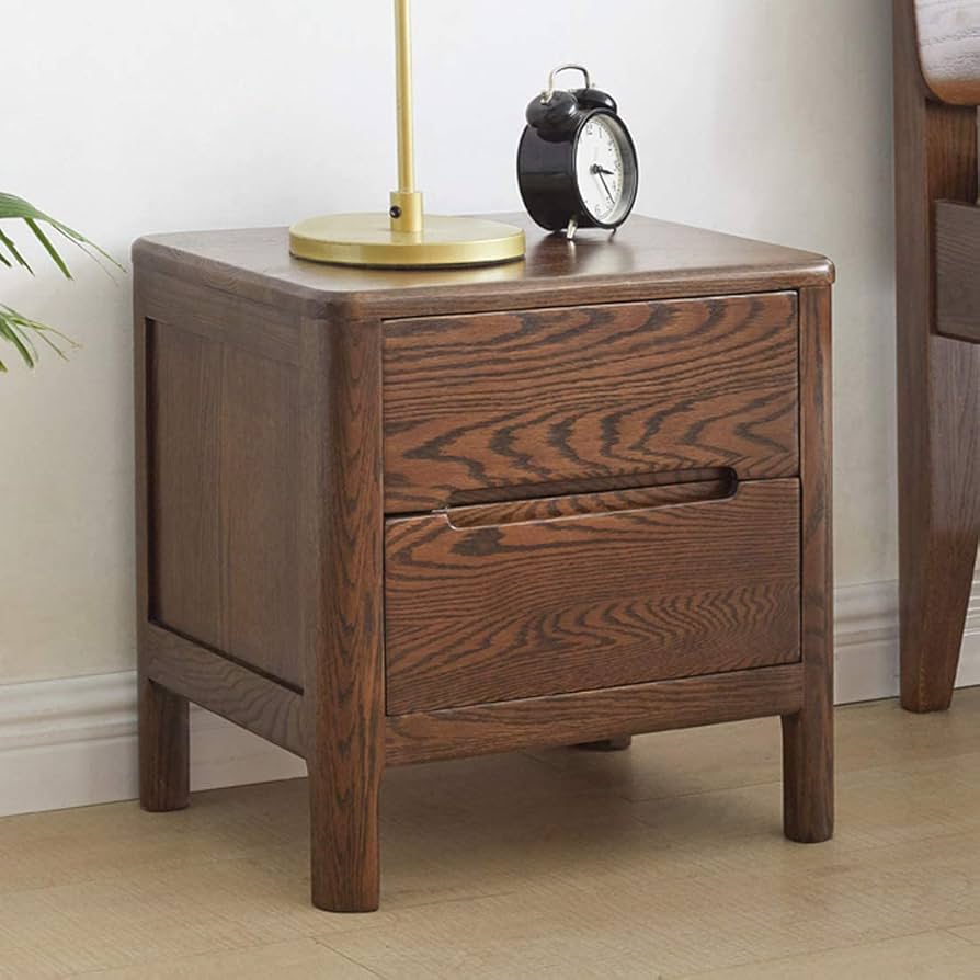 Amazon.co.jp: MU RONG ナイトテーブル アメリカオークウッド ベッド