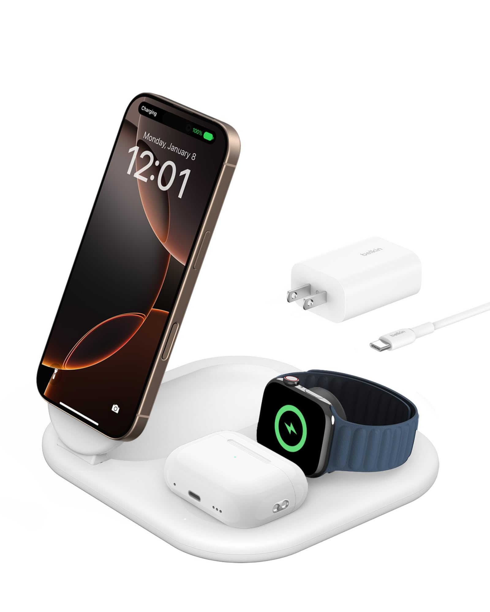 Amazon.com: Belkin 3-in-1 MagSafe-Compatible iPhone Charger