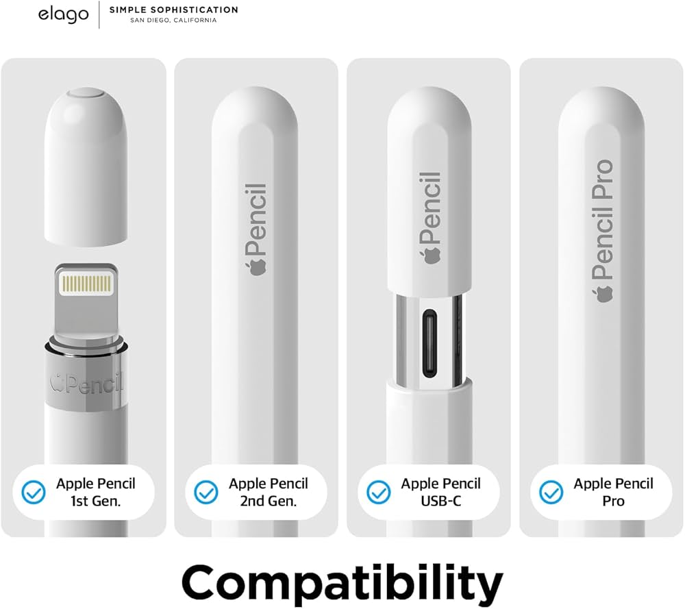 elago [2'li Paket] Apple Pencil Pro, Apple Pencil (1. ve 2. Nesil