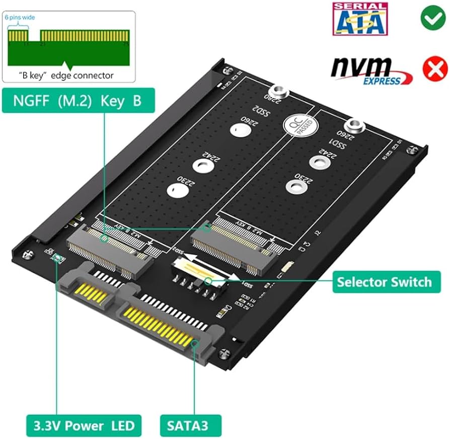 Amazon.co.jp: JMT M.2 B Key/B+M キー SSD - 2.5インチ SATA3 拡張