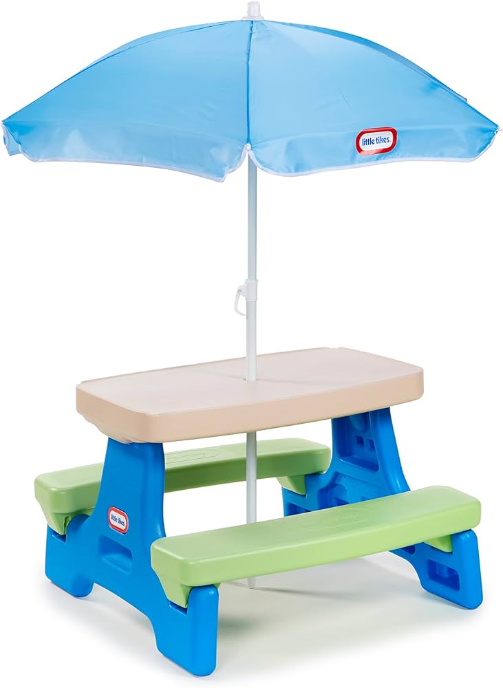 Amazon.com: Little Tikes Easy Store Jr. Picnic Table with Umbrella
