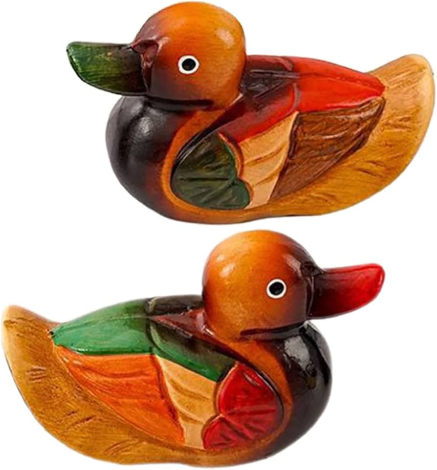 Amazon.co.jp: おしどり 鴛鴦 置物 木製 オシドリ 木彫り 装飾品