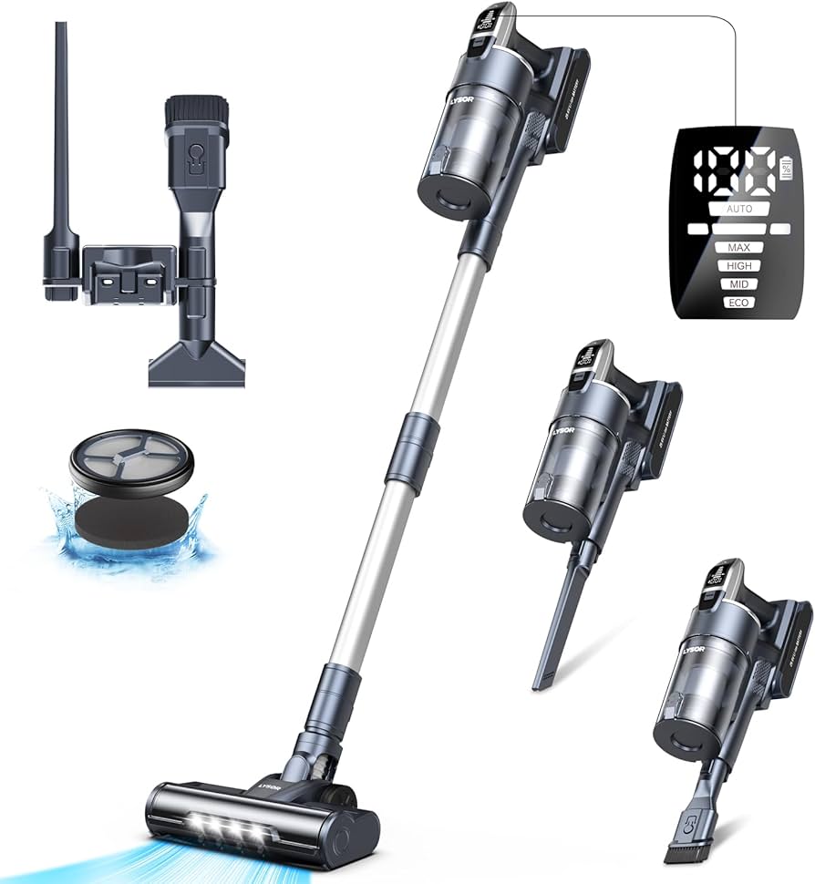 Amazon | コードレス掃除機 自立式 40000Pa強力吸引 60分長時間運転