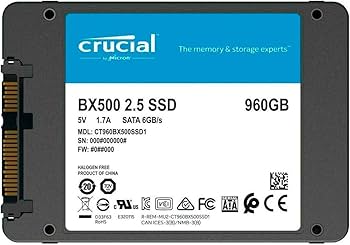Amazon.com: Crucial BX500 960GB 3D NAND SATA 2.5-Inch Internal SSD