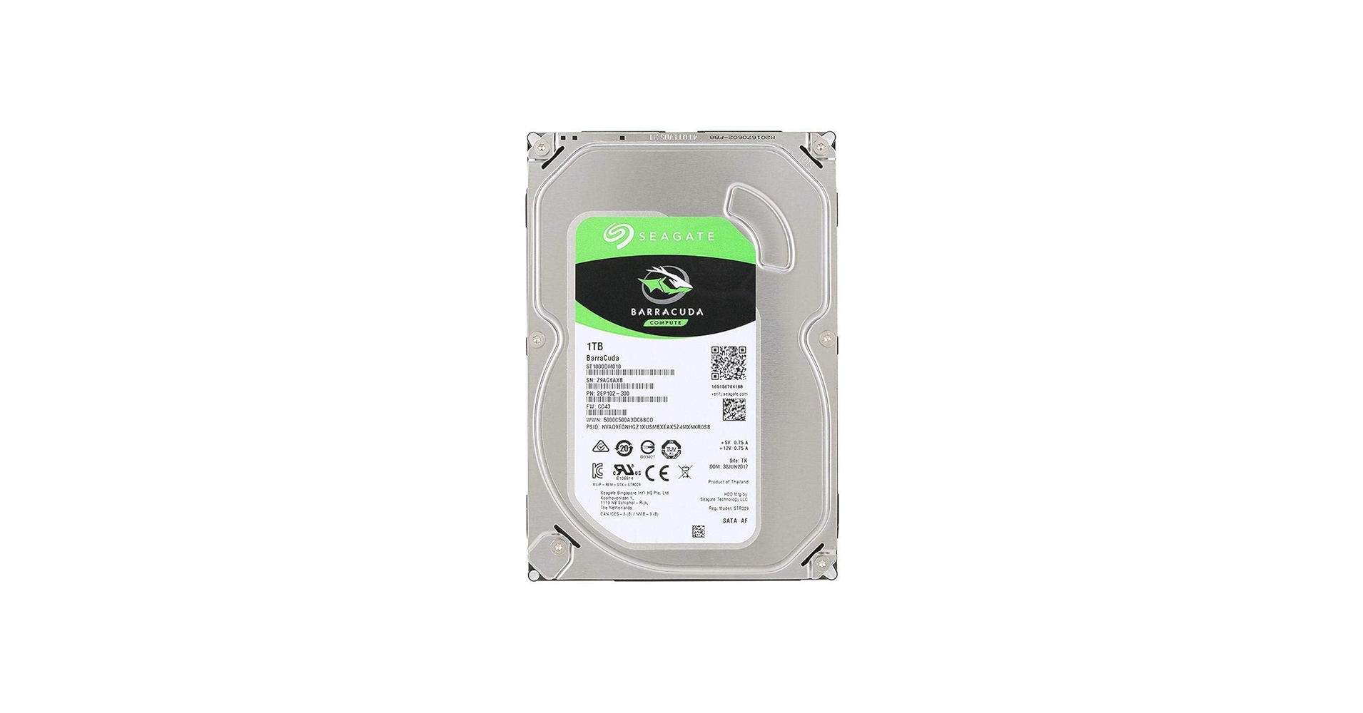 Amazon.com: Seagate 1TB SATA 3.5 BarraCuda SingPk (ST1000DM010