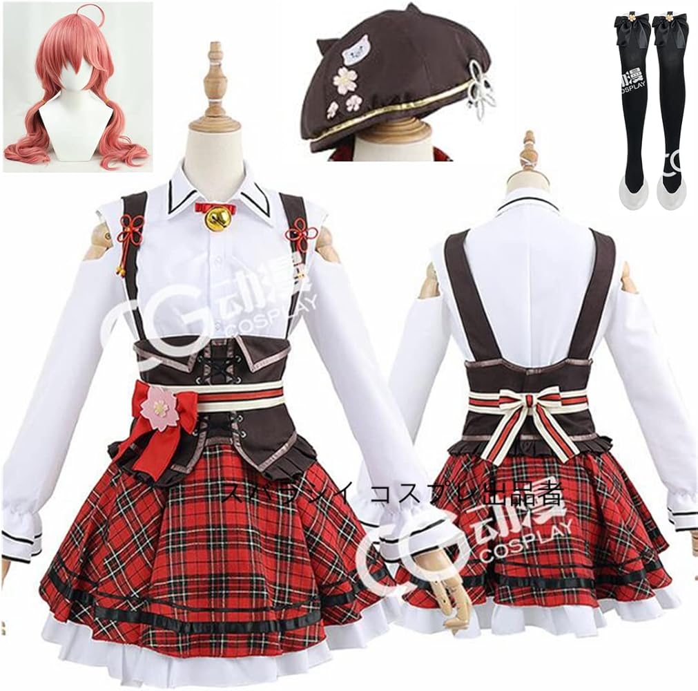 Amazon.co.jp: フルセット 衣装+髪飾り+専用ネット付+ウィッグ+靴下+帽