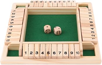 Amazon.co.jp: Almencla 4面数字シャットザボックスダイスボードゲーム