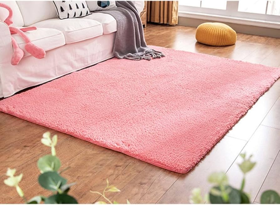 Amazon｜3畳 大きめ 長方形 厚手 低反発 カーペット ピンク ホット