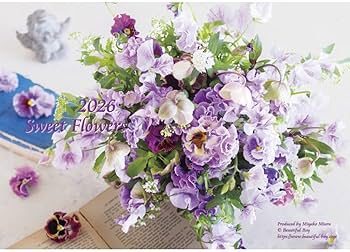 Amazon | カレンダー 2026 壁掛け 花 （月めくり/壁掛け） おしゃれ