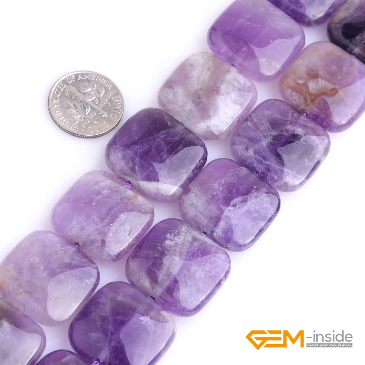Amazon.com: GEM-Inside 20mm Natural Dream Lace Amethyst Quartz