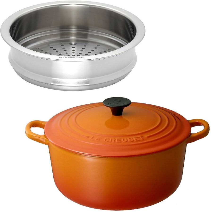 Amazon.co.jp: 【セット買い】 ルクルーゼ 蒸し器 ココット ロンド