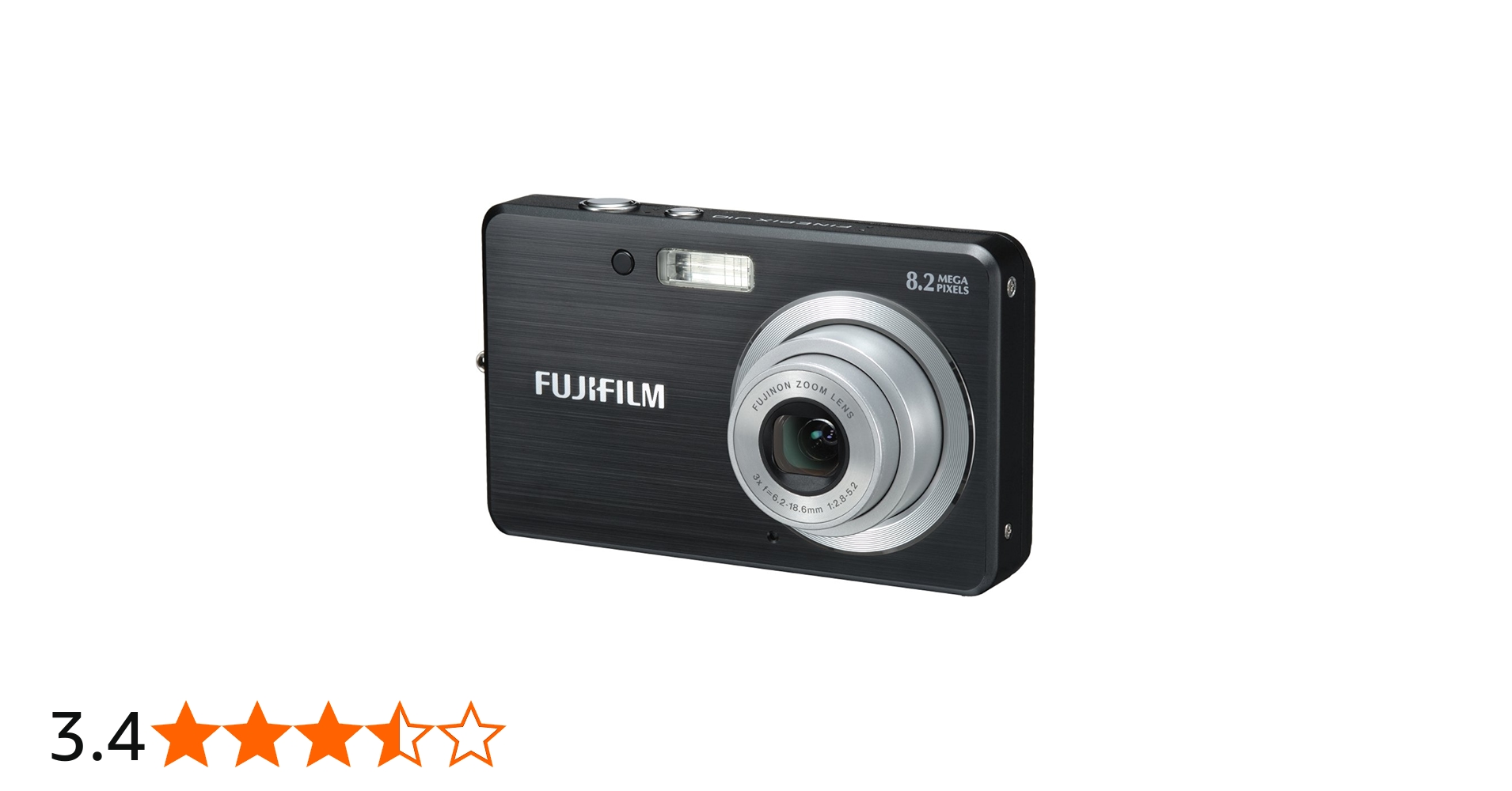 Fujifilm FinePix J10 Digital Camera - Black (8.0MP, 3x Optical