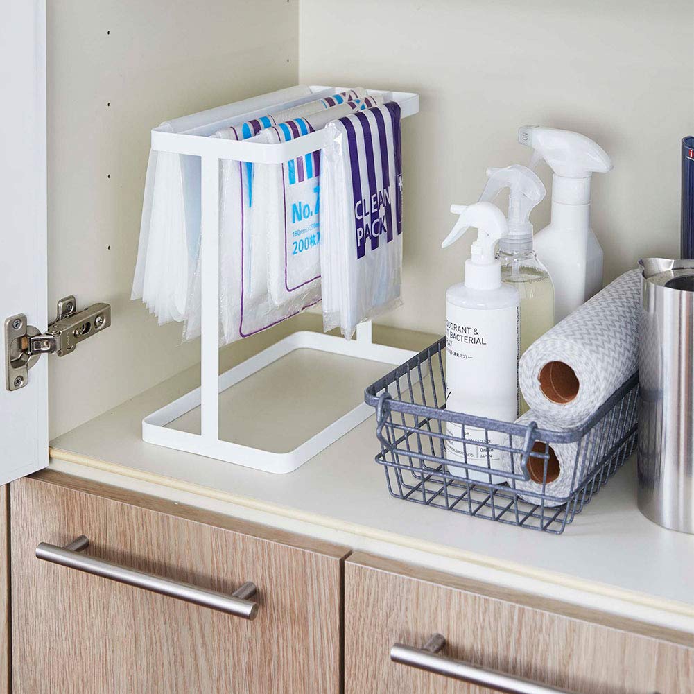 Amazon.co.jp: 山崎実業(Yamazaki) シンク下ポリ袋収納 ホワイト 約