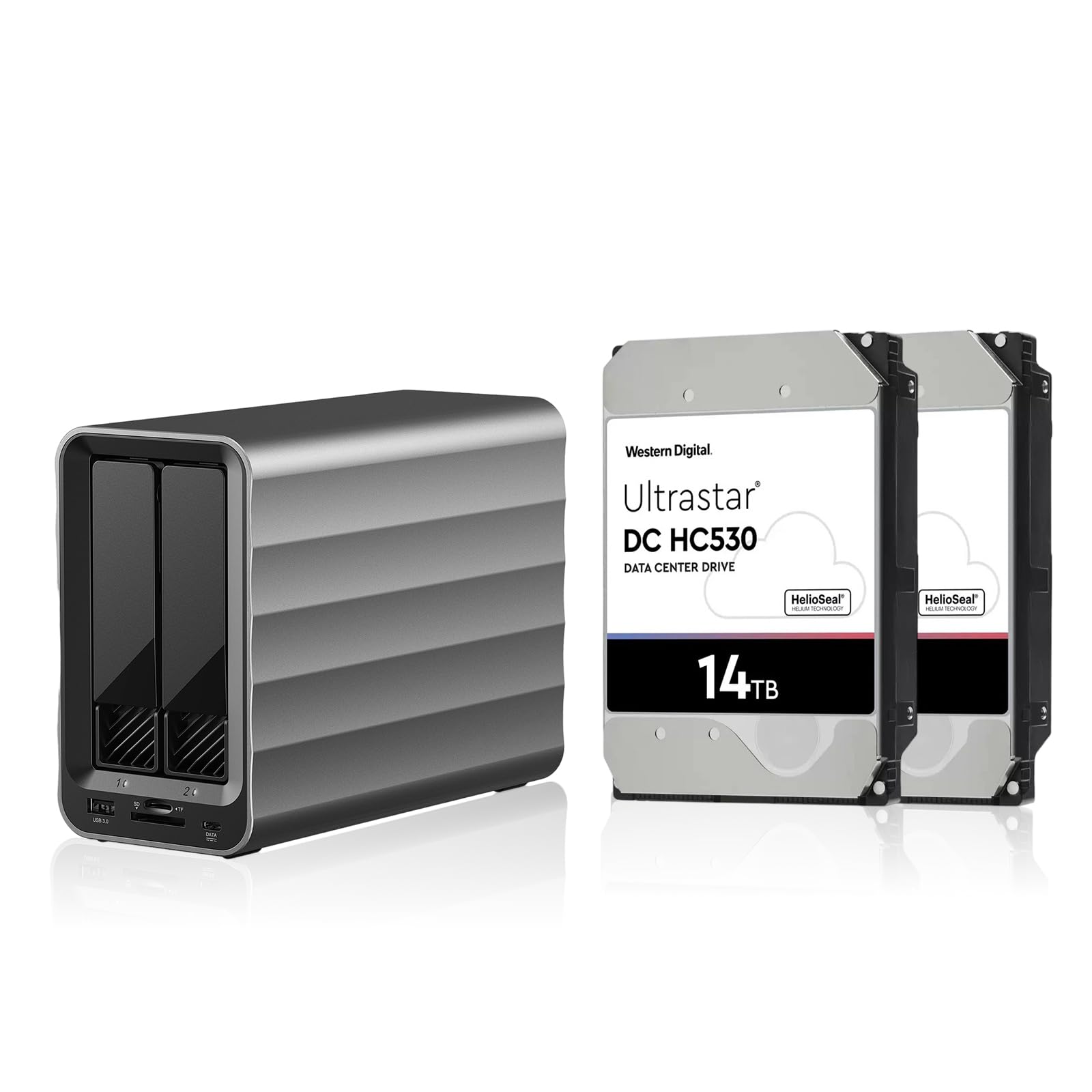 Amazon | 【HDD 14TB×2台付属】hdd ケース RAID対応,2.5/3.5インチ両