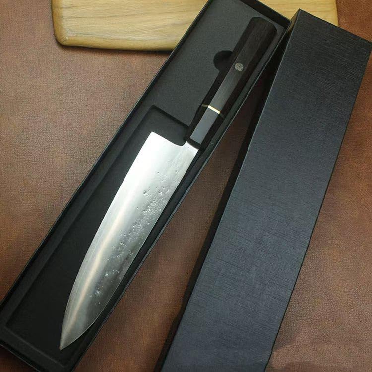 Amazon | 手作り鍛造包丁セット, 黒檀八角柄, 牛刀・菜切り包丁2点