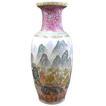 中国・景徳鎮様式の大型花瓶（山水図）です 中国・景徳鎮様式