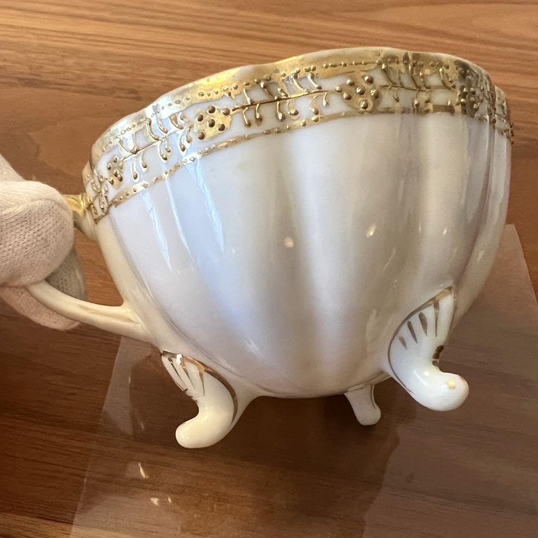 Amazon.co.jp: 明治時代オールドノリタケメープルリーフ金彩カップ