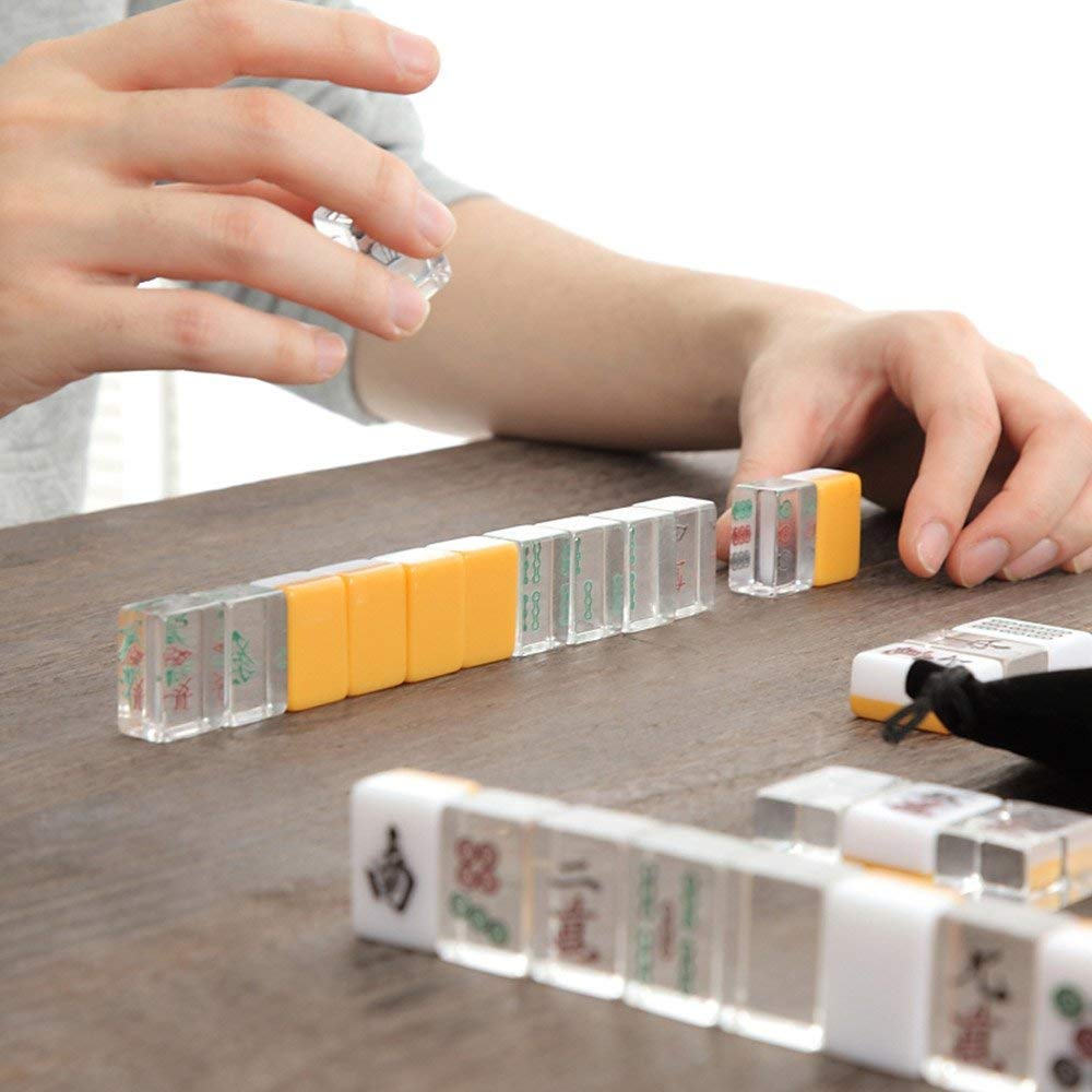 Amazon.co.jp: JUST style【透明麻雀牌 麻雀 セット】(目隠し袋 + 黒