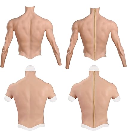 Amazon.co.jp: [EQAIWUJIE] 偽胸筋 筋肉スーツ 腕のあるシリコーン胸筋
