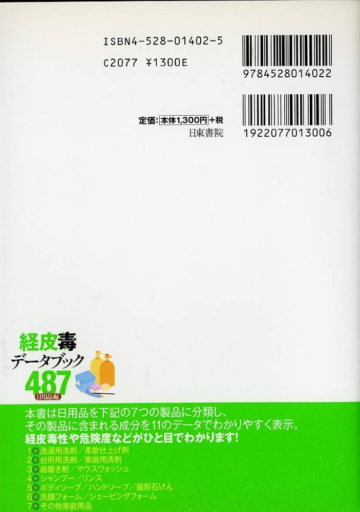 Amazon.co.jp: 経皮毒データブック487 （日用品編） : 稲津 教久