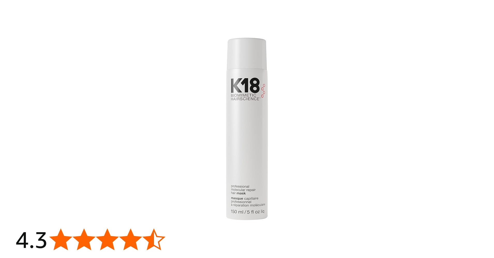 Amazon | K18 Hair Professional Molecular Repair Hair Mask For