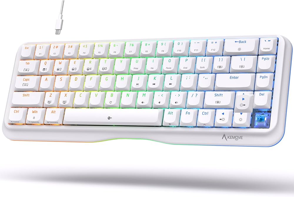 Amazon | KEMOVE K68se ゲーミングメカニカルキーボード 60%RGB
