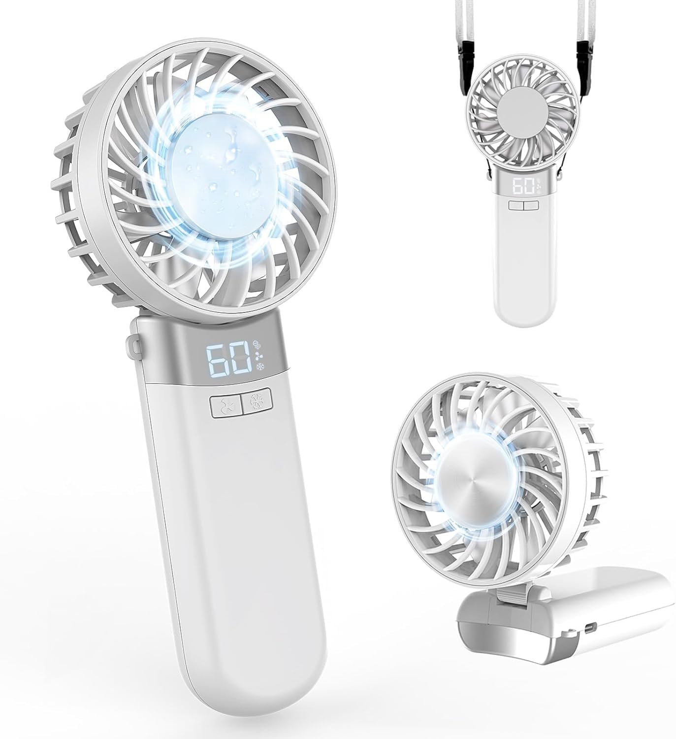 父の日 ハンディファン 熱中症対策 仕事 アウトドア 白 涼 携帯扇風機